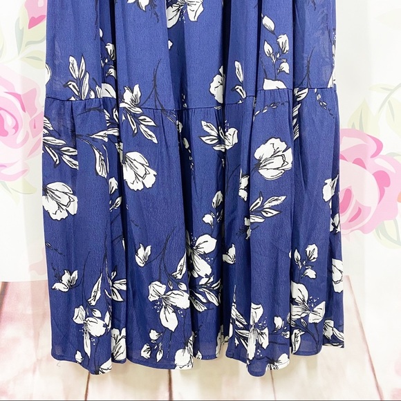 NEW Ripe Maternity Pippa Peasant Navy Floral Maxi Dress S - Picture 3 of 12